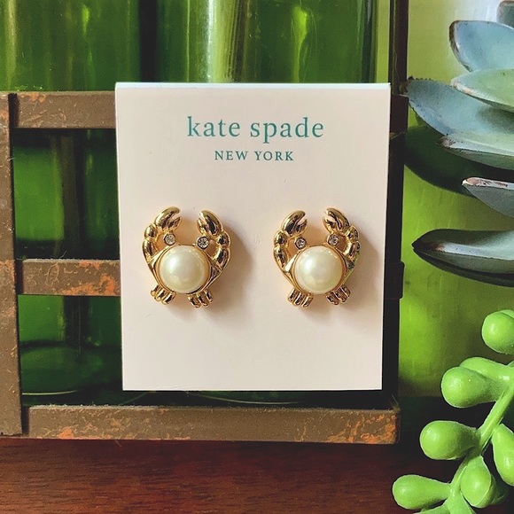 Kate Spade Shore Thing Crab Pearl Earrings NWT - Picture 2 of 9